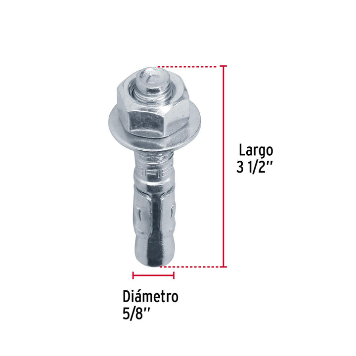 Bolsa con 2 taquetes arpón 5/8' x 3-1/2', Fiero - Mundo Tool 