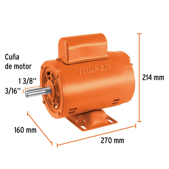 Motor eléctrico monofásico de 1/4 HP, baja velocidad, Truper - Mundo Tool 