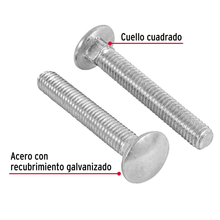 Tornillo tipo coche, 3/8 x 2-1/2', bolsa con 50 piezas Fiero - Mundo Tool 