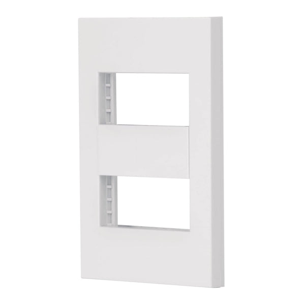 Volteck PPDO-EB, Placa 2 ventanas 1 módulo línea Española color blanco - Mundo Tool 