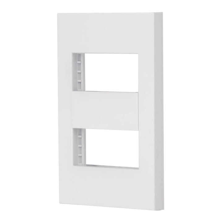 Volteck PPDO-EB, Placa 2 ventanas 1 módulo línea Española color blanco - Mundo Tool 