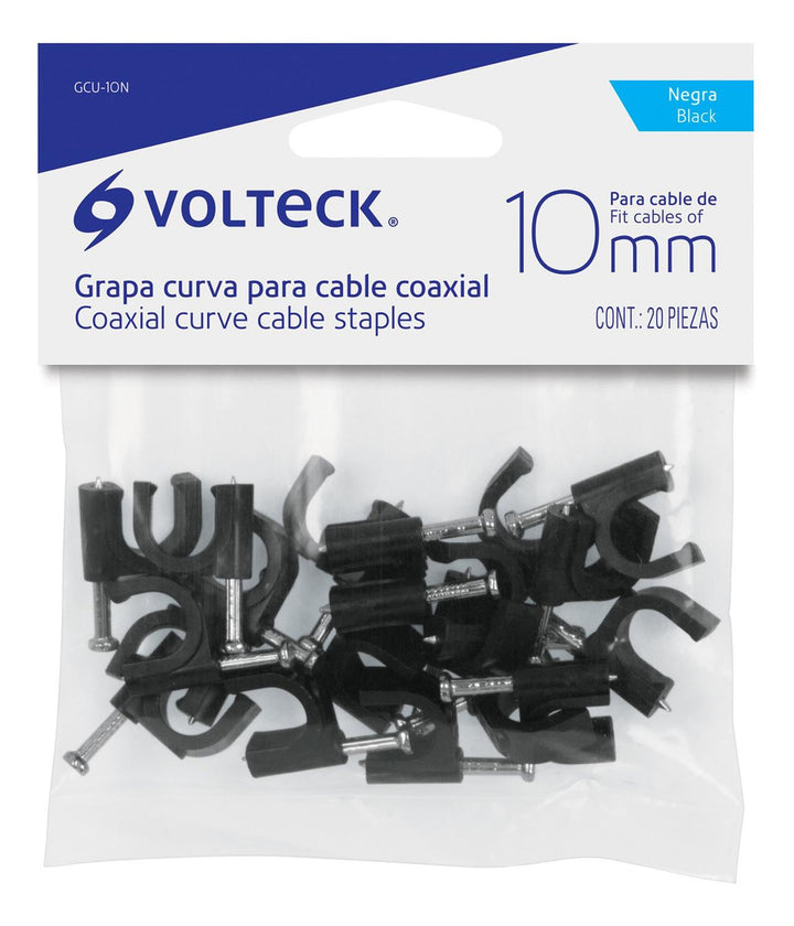 Grapa Curva 10 Mm Negra Bolsa Con 20 Piezas Volteck - Mundo Tool 