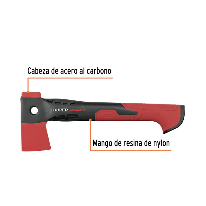 Hacha cazadora 1 lb mango de nylon de 14", Truper Velocity - Mundo Tool 