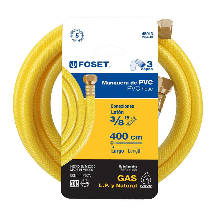 Manguera Flexible Pvc 3/8' Con Conexión 4m Foset - Mundo Tool 