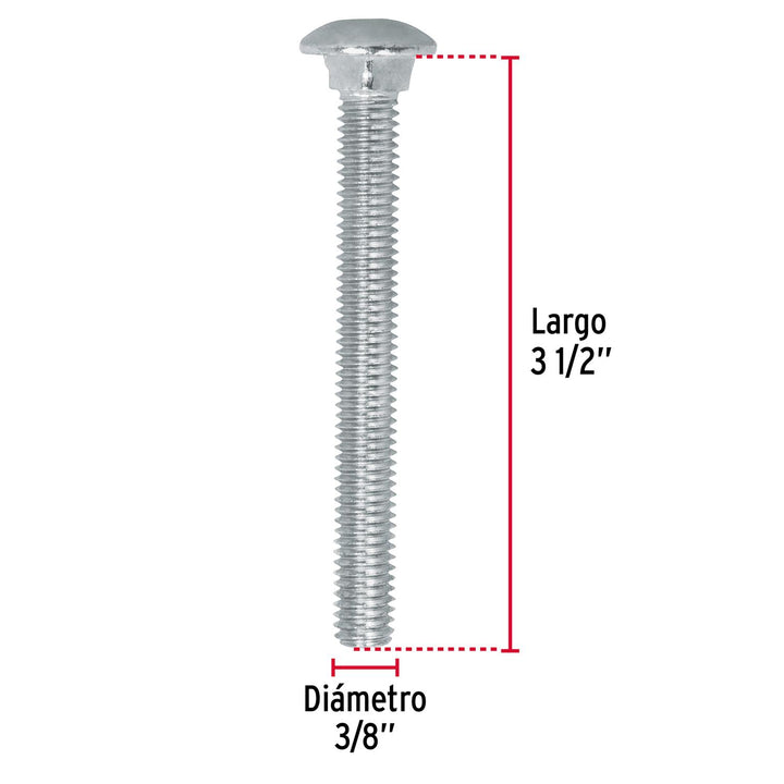 Tornillo tipo coche, 3/8 x 3-1/2', bolsa con 30 piezas Fiero - Mundo Tool 