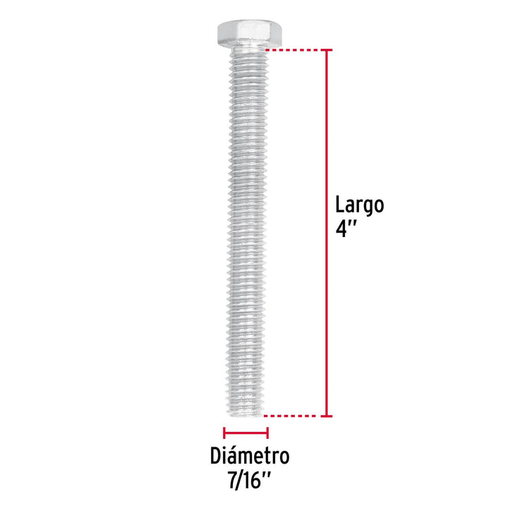 Tornillo tipo máquina, 7/16 x 4', bolsa con 20 pzas Fiero - Mundo Tool 