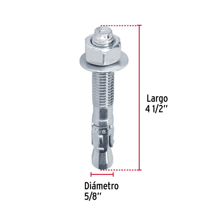 Bolsa con 2 taquetes arpón 5/8' x 4-1/2', Fiero - Mundo Tool 