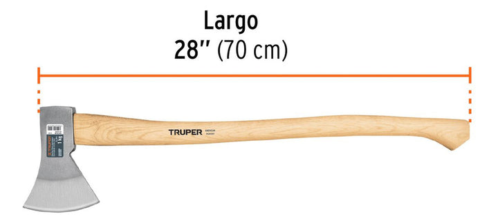 Hacha Europea 1 Kg, Mango Hickory 28 - Mundo Tool 