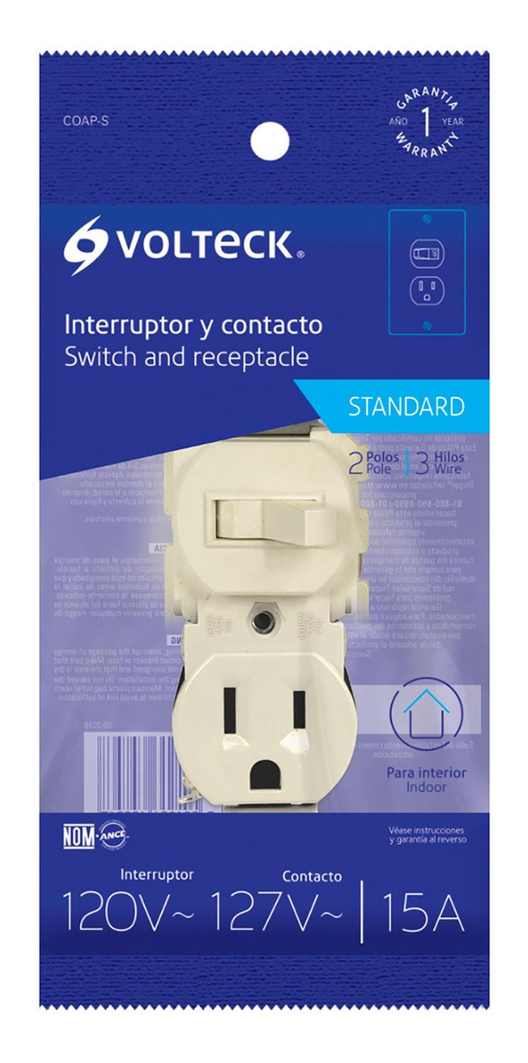 Interruptor de Palanca con Contacto Standard Blanco VOLTECK