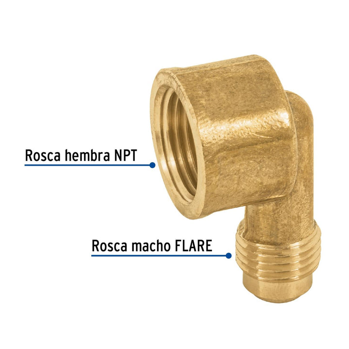 Codo Para Estufa A 90° De Latón 5/16' X 3/8' Foset - Mundo Tool 