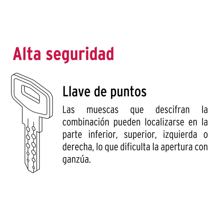 Cerrojo llave-llave negro, llave de puntos, Hermex - Mundo Tool 