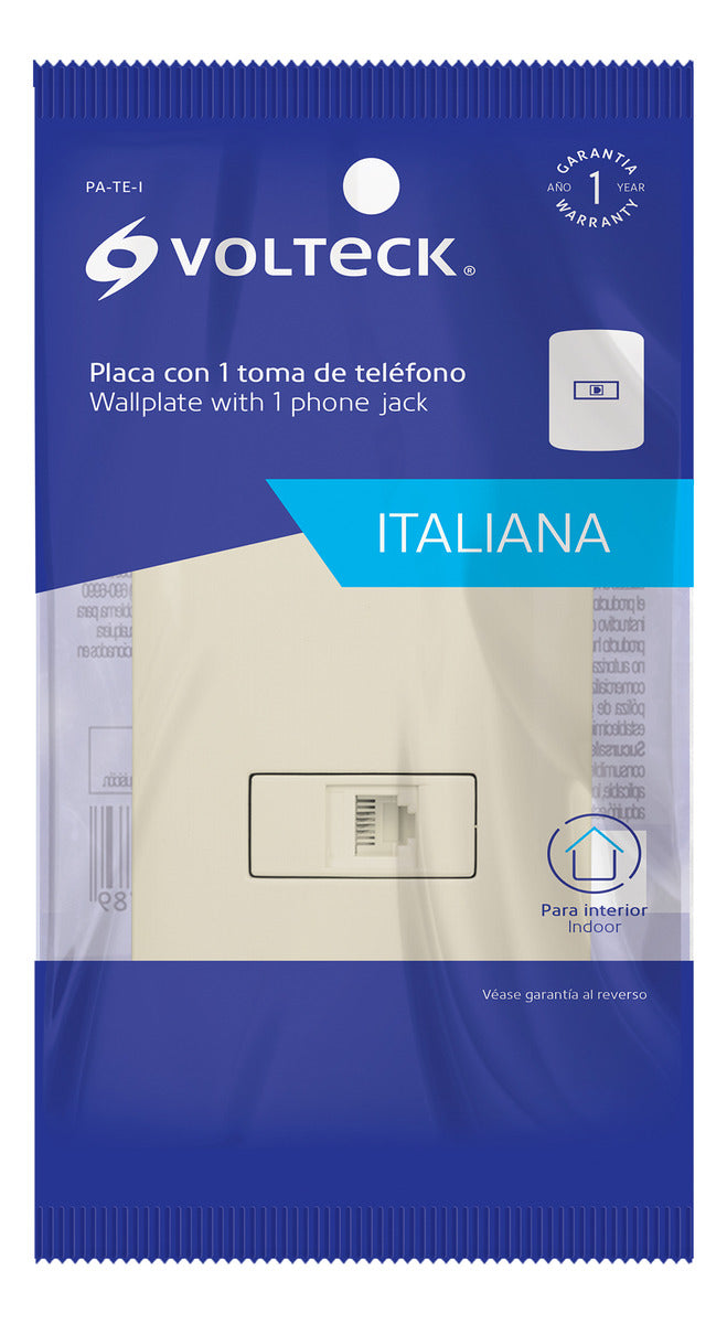 Placa Armada Con Conexión De Teléfono, Marfil,línea Italiana - Mundo Tool 