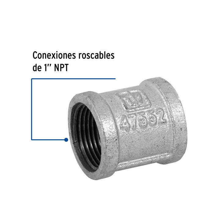 Cople Reforzado Galvanizado 1' Foset - Mundo Tool 