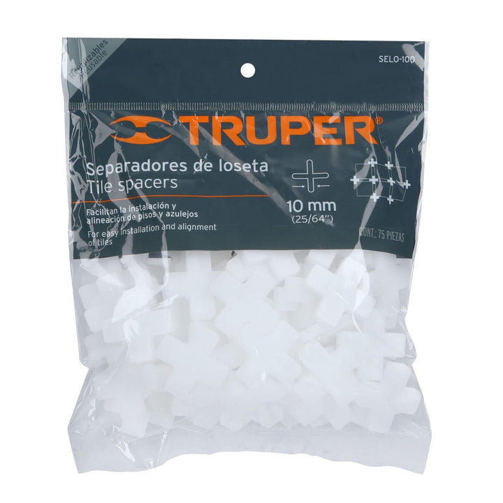Separadores de losetas, 10 mm, bolsa con 75 pzas Truper - Mundo Tool 