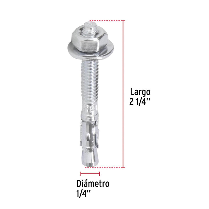 Bolsa con 6 taquetes arpón 1/4' x 2-1/4', Fiero - Mundo Tool 