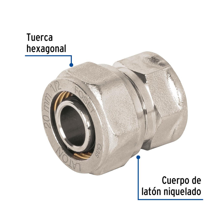 Conector para PEALPE, 1/2', con rosca hembra, Foset - Mundo Tool 