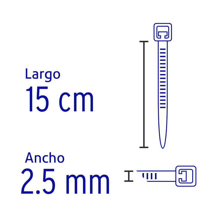 Cincho plástico, 18 lb, 15 cm, bolsa con 100 pzas Volteck - Mundo Tool 