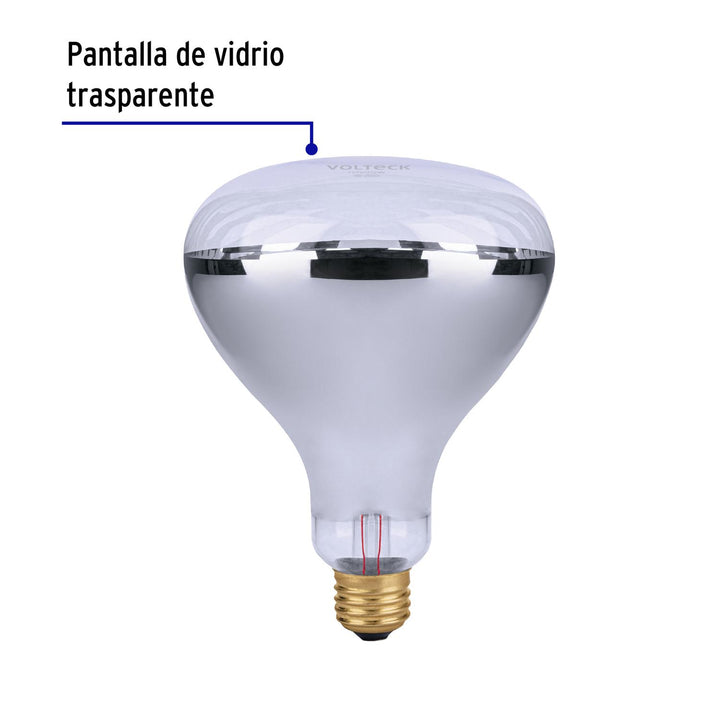 Lámpara incandescente de calor, BR40 250 Watts, transparente - Mundo Tool 