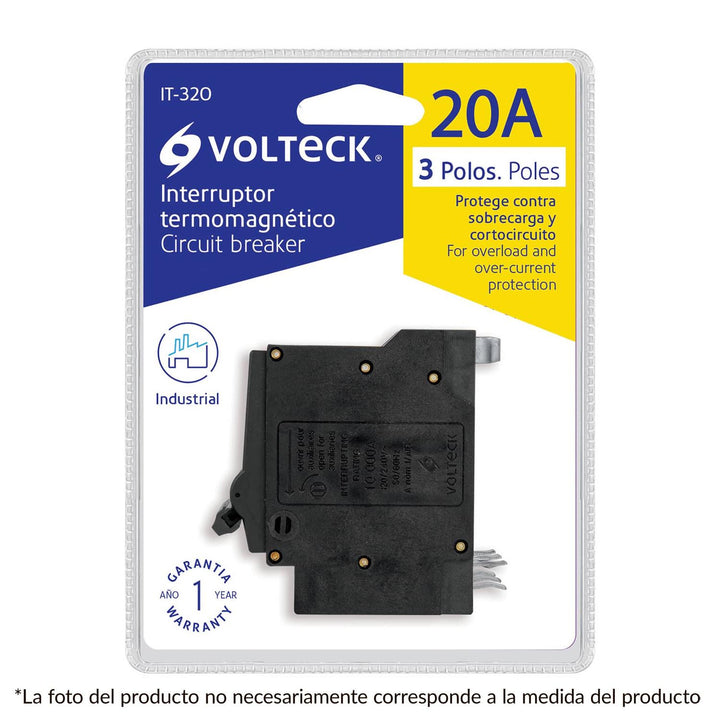 Interruptor termomagnético 3 polos 30 A, Volteck Volteck - Mundo Tool 