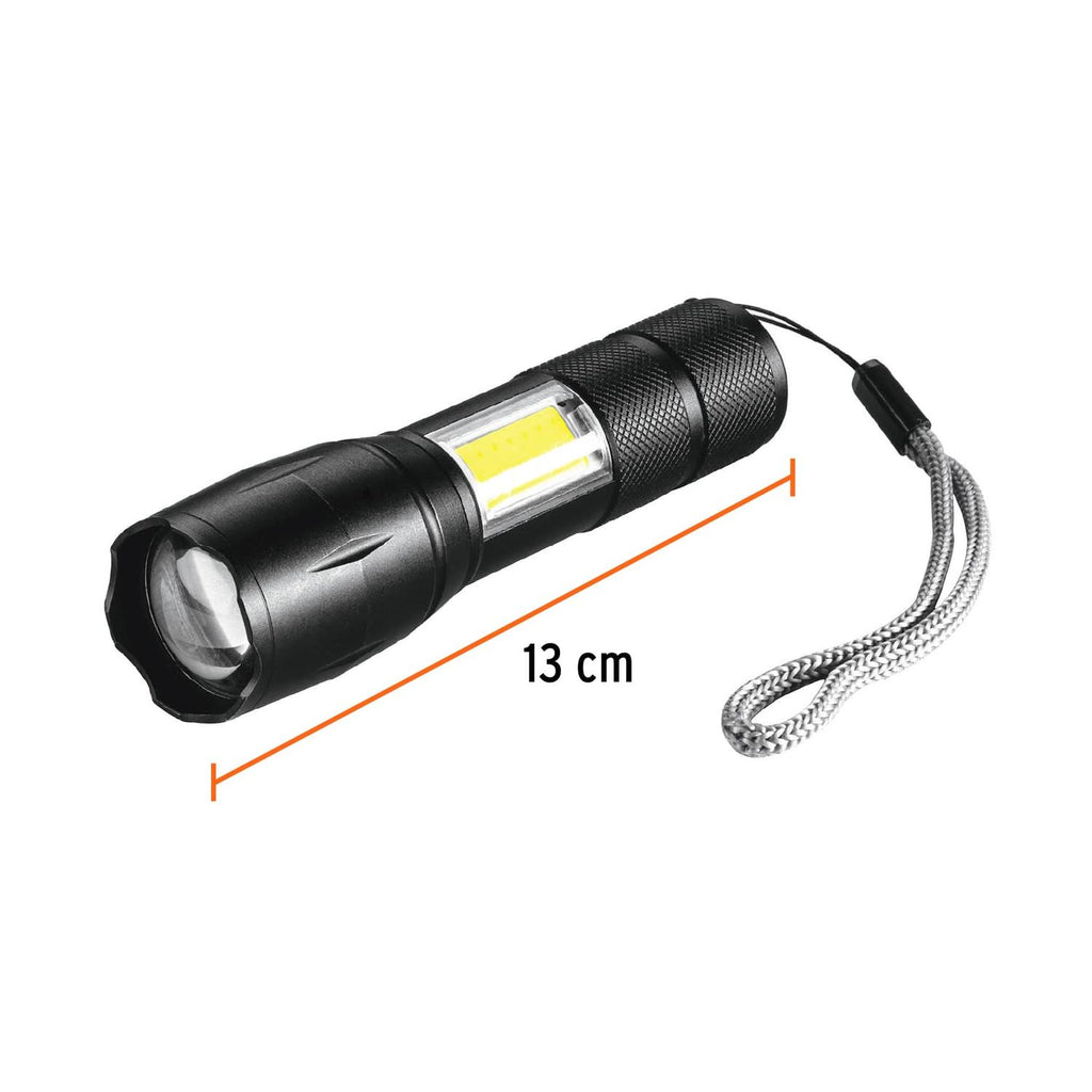 Linterna de 1 LED 270 lm con luz de emergencia, recargable - Mundo Tool 