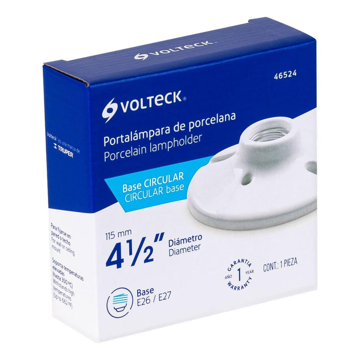 Portalámpara De Porcelana 4-1/2' Circular Volteck - Mundo Tool 