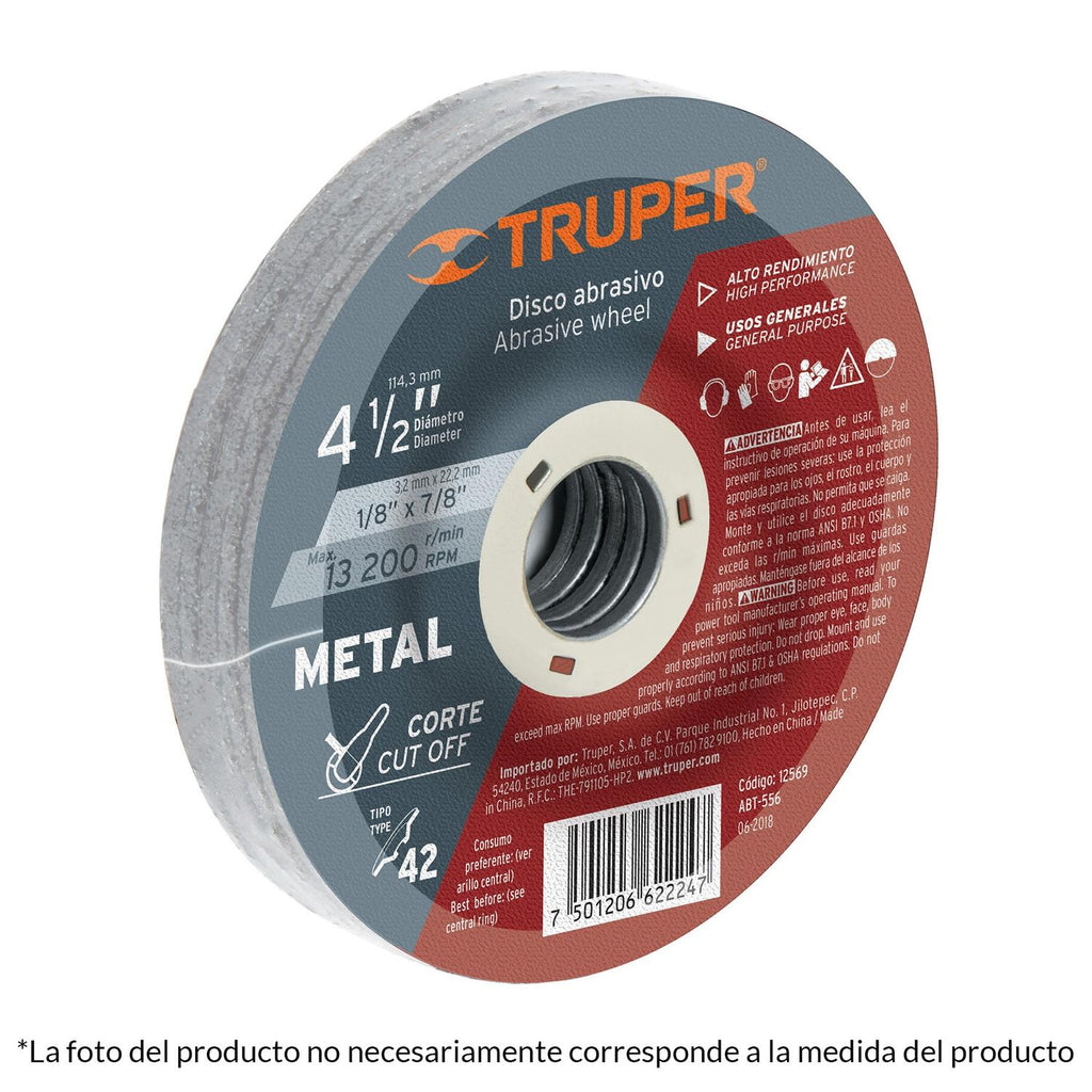 Disco Para Corte De Metal Tipo 42 Diámetro 7' Truper - Mundo Tool 