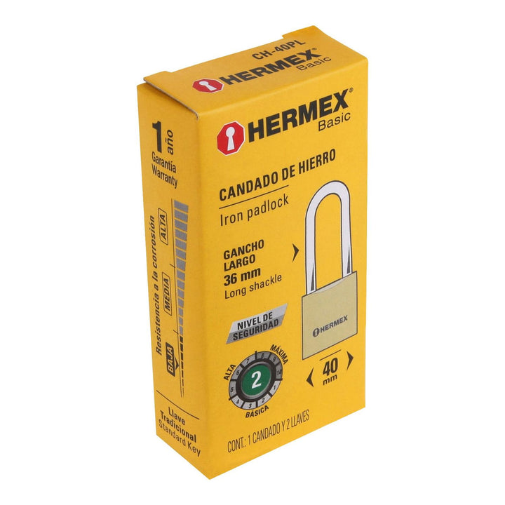 Candado De Hierro 40mm Largo Basic Hermex - Mundo Tool 