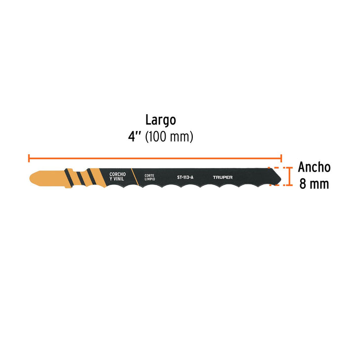 Blíster 5 seguetas T, cuchilla HCS, para material suave - Mundo Tool 