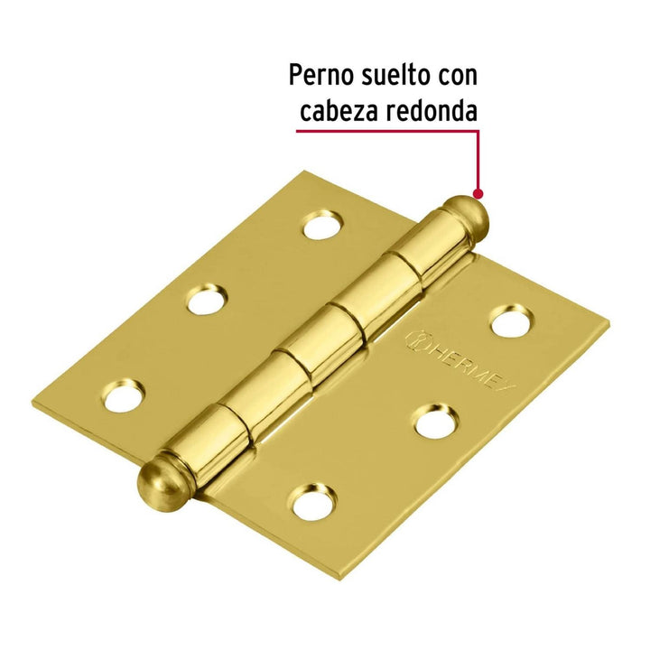 Bisagra Cuadrada 2-1/2'latonadoredonda Hermex - Mundo Tool 