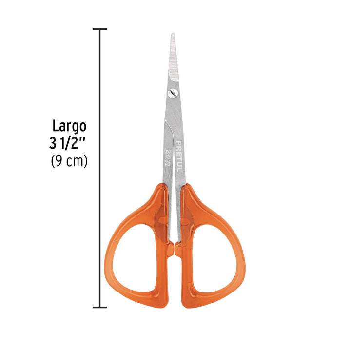 Tijera para manicure 3-3/4', mango plastico, Pretul - Mundo Tool 