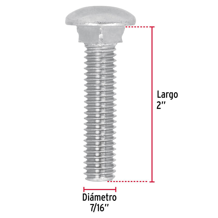 Tornillo tipo coche, 7/16 x 2' bolsa con 40 piezas Fiero - Mundo Tool 