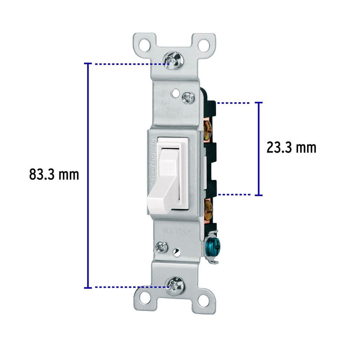 Interruptor vertical de palanca, Standard, blanco, Volteck - Mundo Tool 