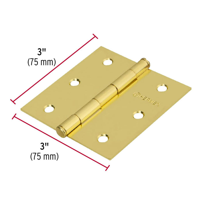 Bolsa con 2 bisagras cuadradas 3", acero latonado, Basic - Mundo Tool 