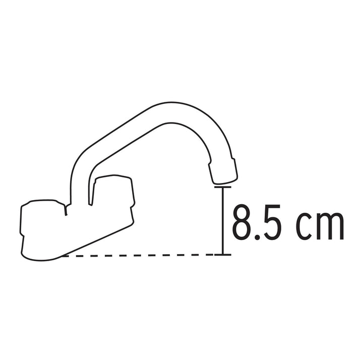 Mezcladora para lavabo, cuello tubular, compresión, Basic - Mundo Tool 