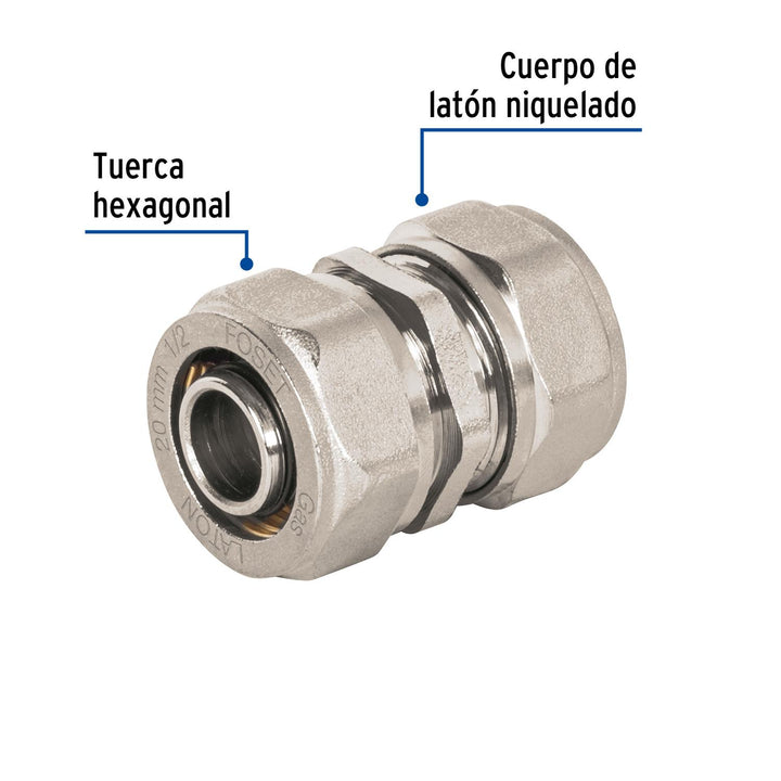 Cople de compresión para PEALPE, 1/2', Foset - Mundo Tool 