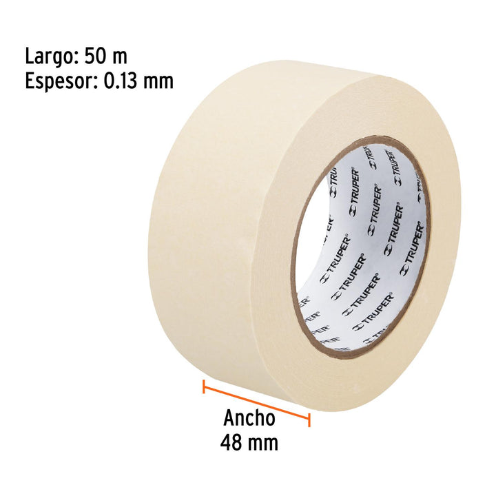 Cinta masking tape de 2" x 50 m, Truper - Mundo Tool 