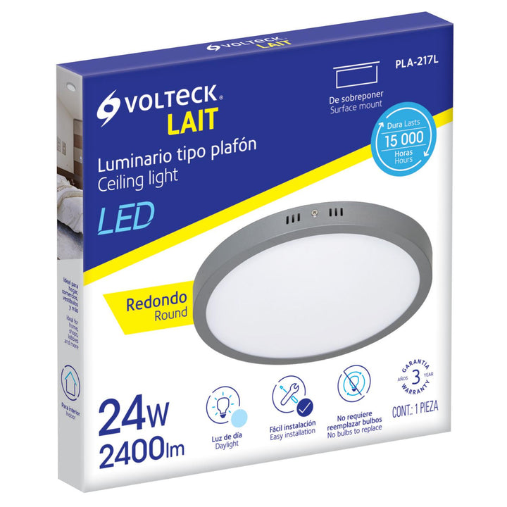 Luminario Plafón Redondo 24w 6500k Led Volteck - Mundo Tool 