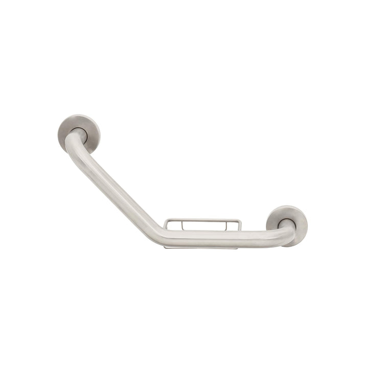 Foset Barra Angular con jabonera, Acero INOX, 1-1/4' x 40cm - Mundo Tool 