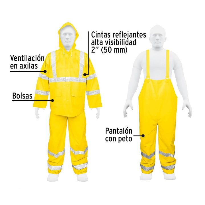 Conjunto Impermeable C/reflejante Amarillo Talla Eg - Mundo Tool 