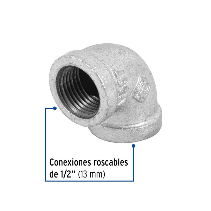 Codo 90° Galvanizado 1/2' Foset - Mundo Tool 