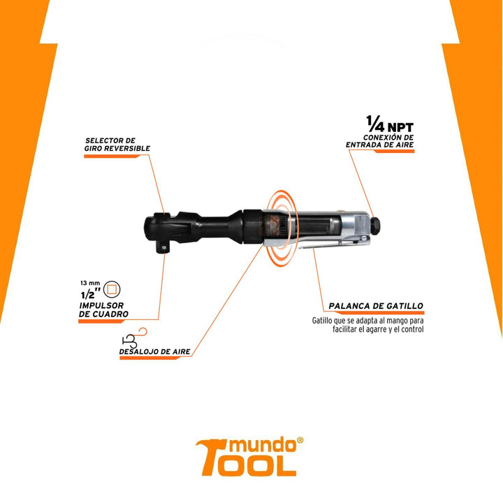 Matraca neumática, 1/2' Truper - Mundo Tool 