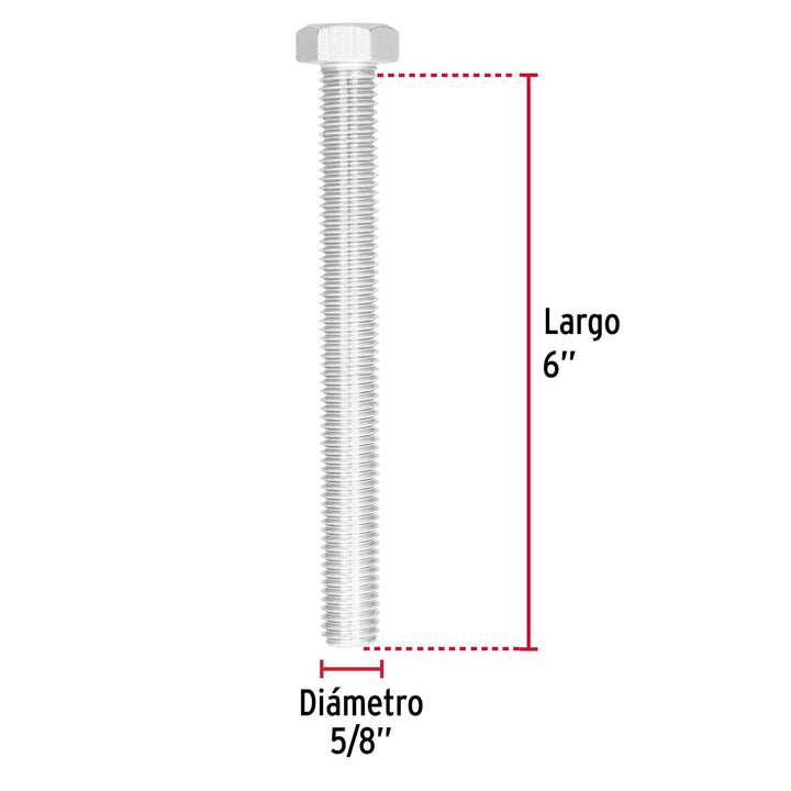 Tornillo tipo máquina, 5/8 x 6', bolsa con 4 pzas Fiero - Mundo Tool 