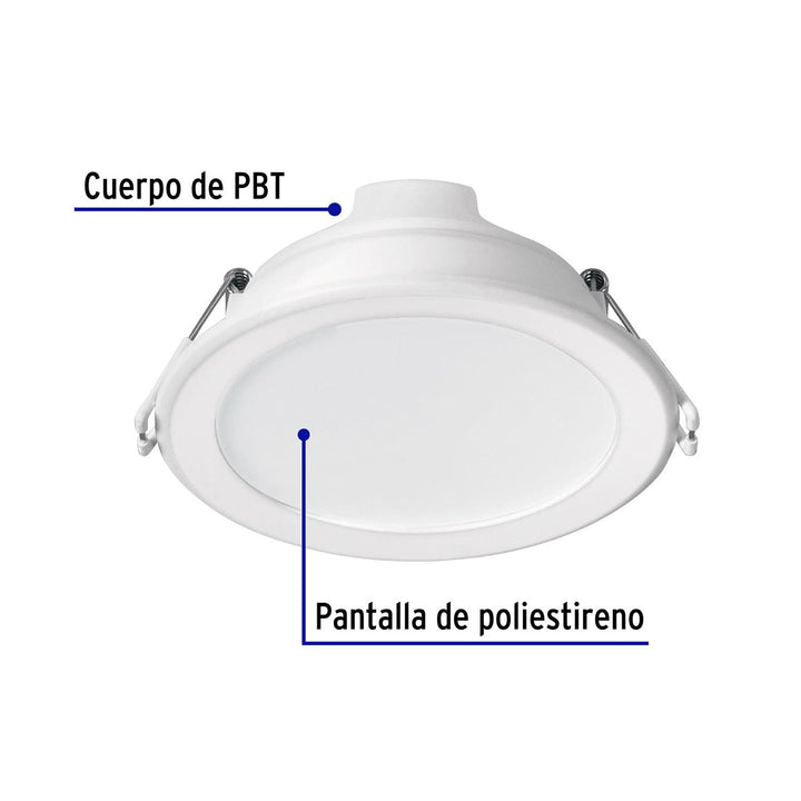 Luminario LED empotrable 7 W redondo, luz de día, Basic - Mundo Tool 