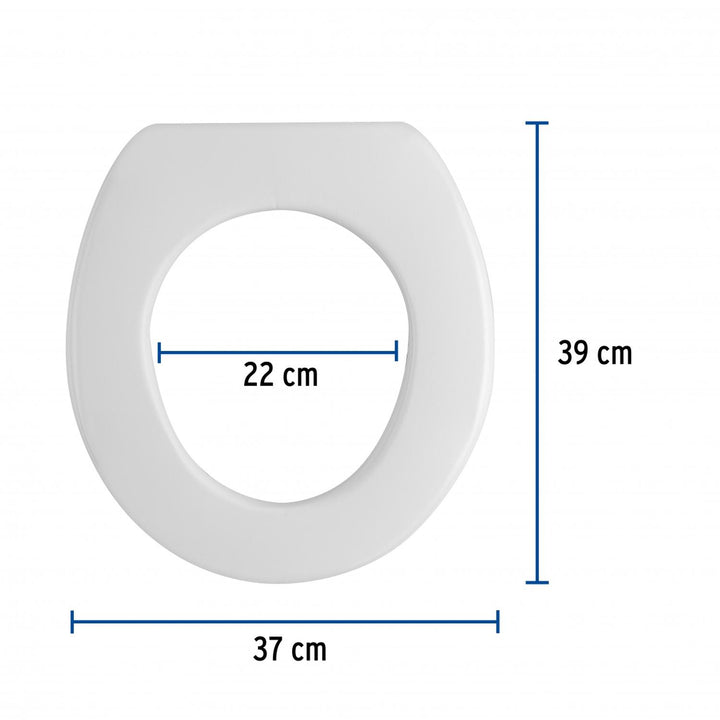 Asiento redondo acojinado para WC, cerrado, blanco, Foset - Mundo Tool 