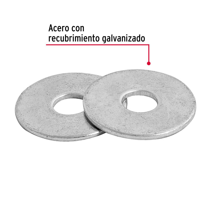 Blíster con 30 arandelas planas de 1/4', Fiero - Mundo Tool 