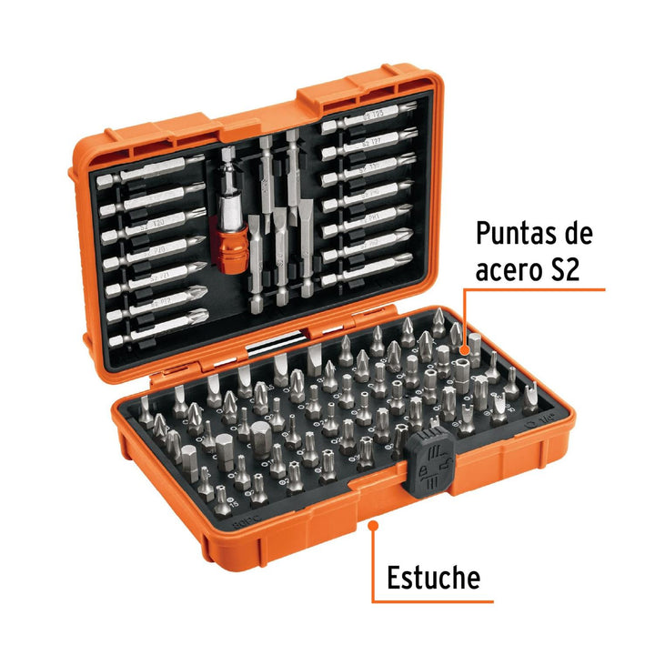 Juego de puntas mixtas 1" y 2", 80 piezas, Truper Expert - Mundo Tool 