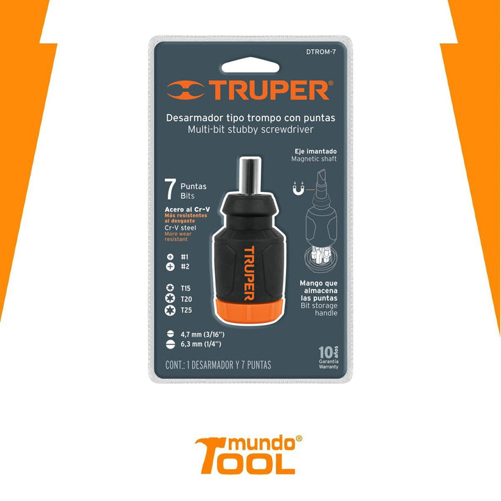 Desarmador Tipo Trompo Con 7 Puntas Truper - Mundo Tool 