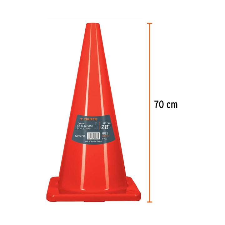 Cono de precaución de 70 cm de PVC, Truper - Mundo Tool 