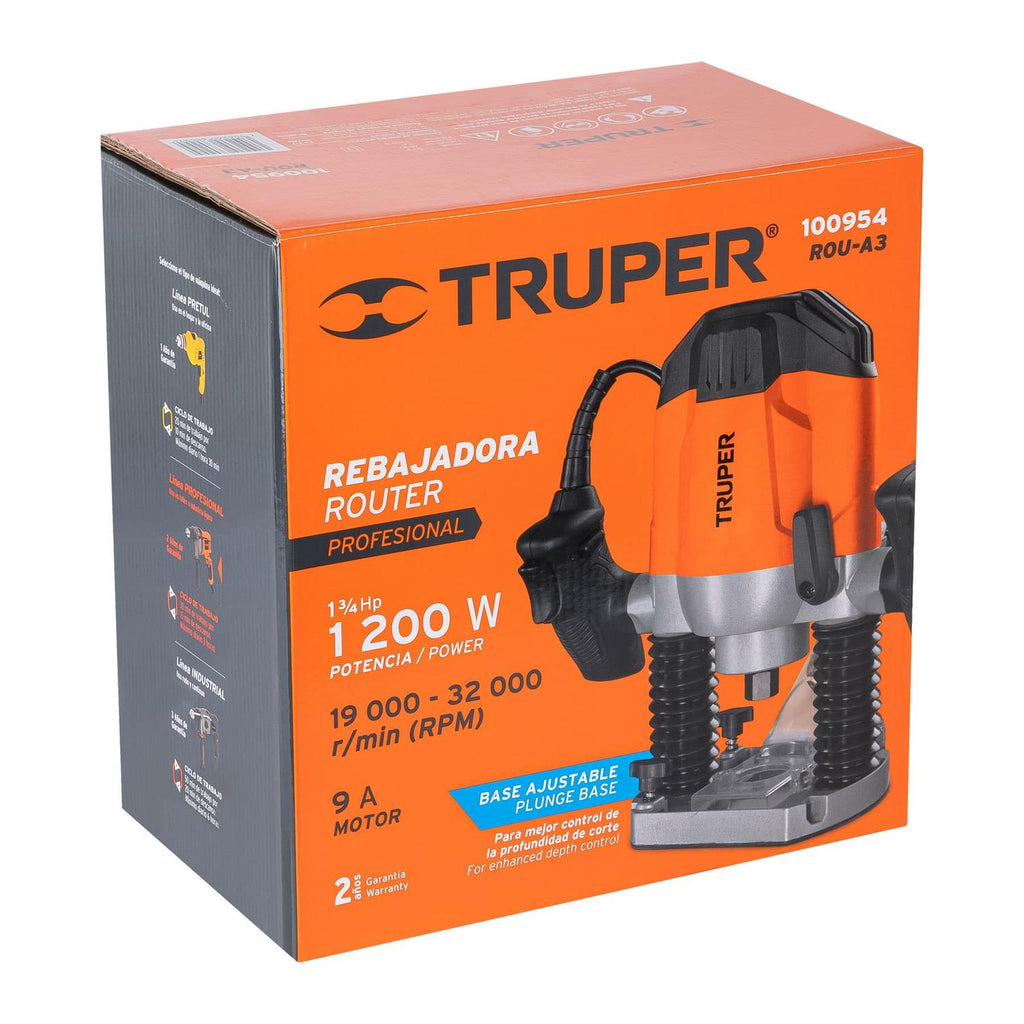 Router 1200 W, 1-3/4 HP, profesional, Truper - Mundo Tool 