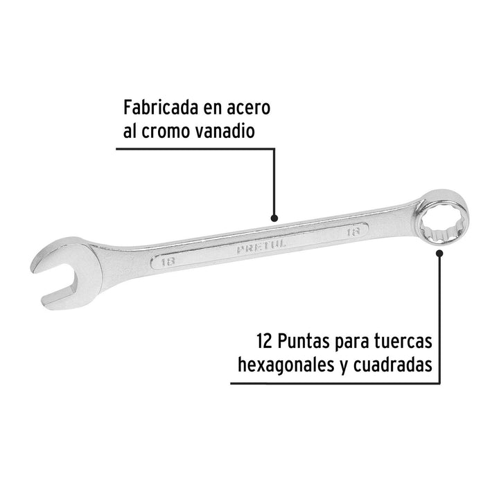 Llave Combinada Mm 18 X 215 Mm Pretul - Mundo Tool 